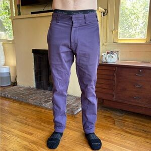 Purple Chinos with Straight Leg and Cotton Blend